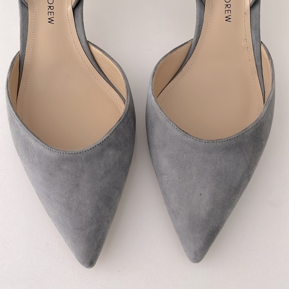 Paul Andrew Light Grey Suede Kitten heel Slingback - Picture 8 of 16